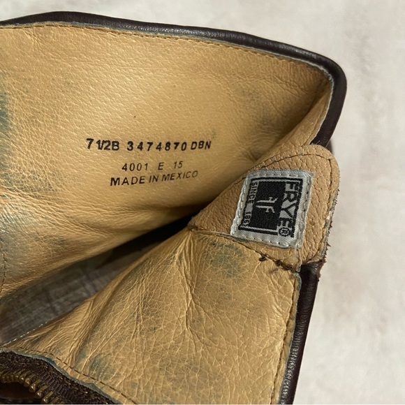 Frye Tyler SVL Engineer Brown Leather Ankle Boots Size 7.5 - Picture 11 of 11